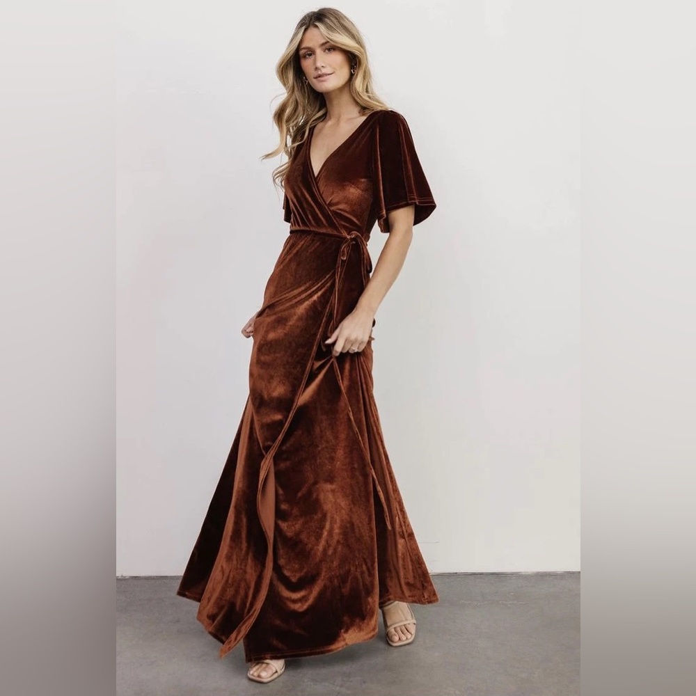 Baltic Born Velvet Wrap Maxi Dress (large)
